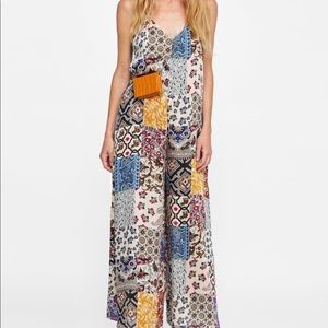 Zara printed silk full dress